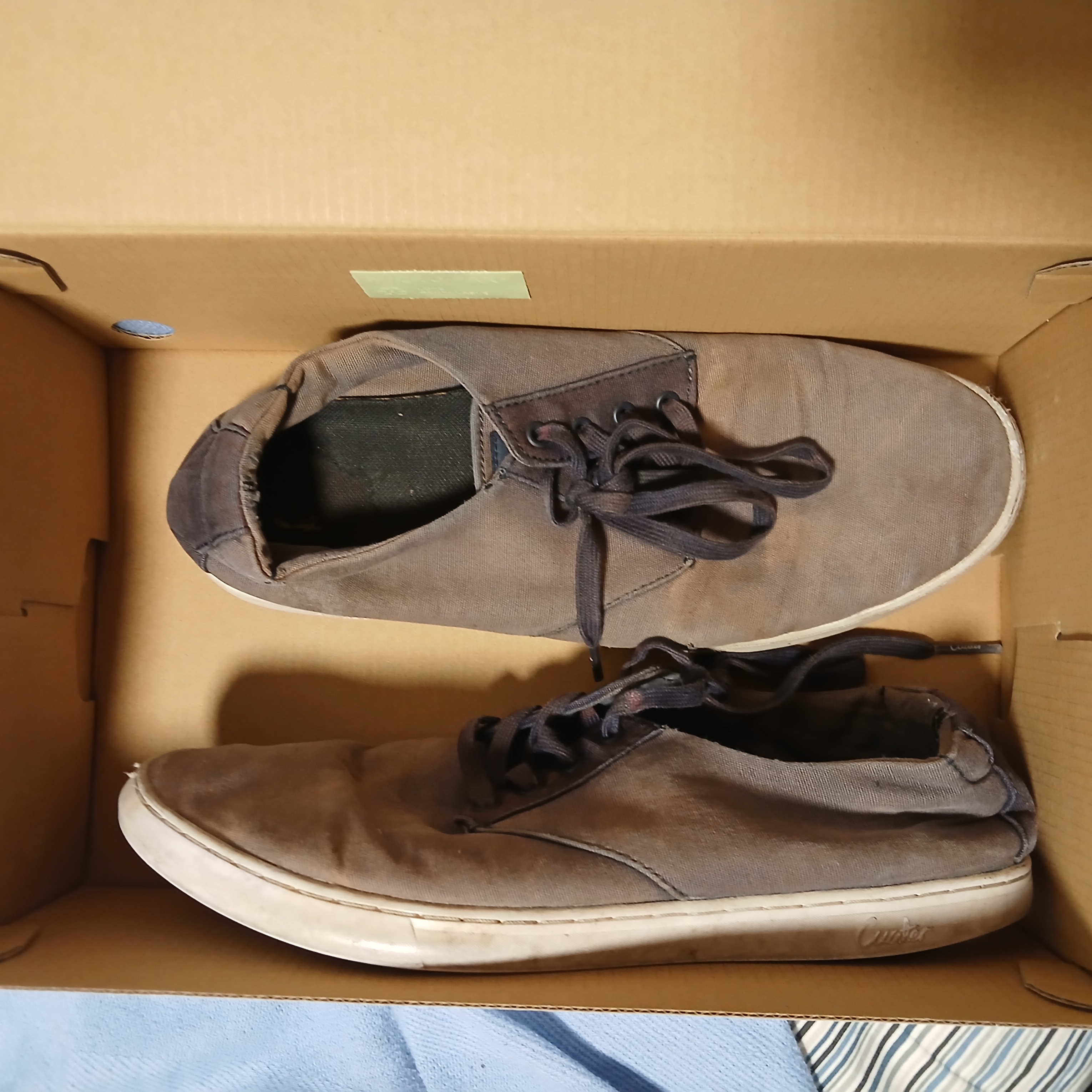 Brown Sneakers With Soft Suede Upper And White Sole